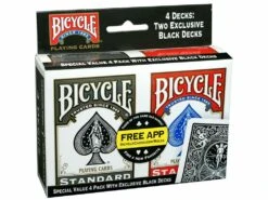 Bicycle Playing Cards Standard - 4 Decks: Two Exclusive Black Decks
