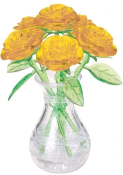 3D Crystal Puzzle - Yellow 6 Roses