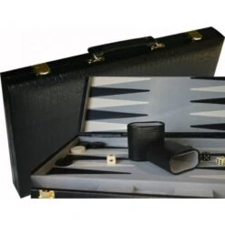 Backgammon Black Lizard Skin 15"