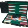 Backgammon Green Checkered Vinyl 15" -Entertainment Game Store K1034