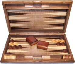 Dal Rossi Italy Backgammon Walnut Burl 15"