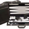 Dal Rossi Italy Backgammon Black PU Leather 15" -Entertainment Game Store K1205DR