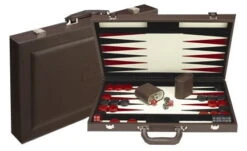 Dal Rossi Italy Backgammon Burgundy PU Leather 18"