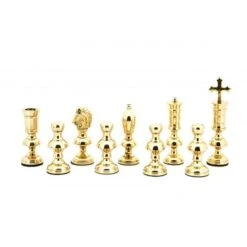 Dal Rossi Italy Chess Set Flat Walnut Finish Board 50cm, With Metal Dark Titanium And Gold Chessmen 110mm -Entertainment Game Store L17333DR 2