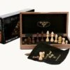 Dal Rossi Chess Set Walnut Inlaid 12" -Entertainment Game Store L2010DR
