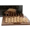 Dal Rossi Chess Set Walnut Folding Bevelled Edge, With Handle, 16" -Entertainment Game Store L2035DR
