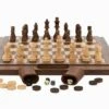 Dal Rossi Chess / Checkers / Backgammon,folding Walnut, 16" -Entertainment Game Store L2041DR