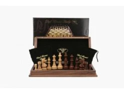 Dal Rossi Chess Set Folding Walnut, Inlaid, 18"