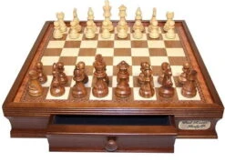 Dal Rossi Chess Set 16", With Boxwood/Sheesham 85mm Pieces Wood Double Weighted