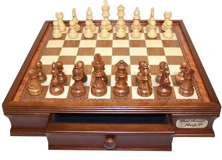 Dal Rossi Chess Set 16", With Boxwood/Sheesham 85mm Pieces Wood Double Weighted 3 Dal Rossi Chess Set 16", With Boxwood/Sheesham 85mm Pieces Wood Double Weighted