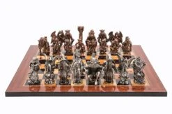 Dal Rossi Hobbit Pewter Chess Pieces On Mosaic 20" Box