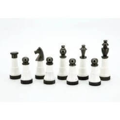 Dal Rossi Italy Chess Set Walnut Finish 20″ With Two Drawers, With Black And White With Gold And Gun Metal Tops And Bottoms Chessmen 110mm -Entertainment Game Store L99471DR 2