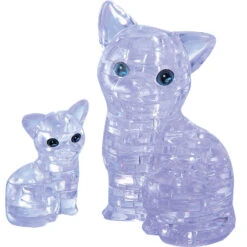 3D Crystal Puzzle - Clear Cat