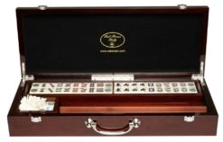 Mahjong, Deluxe Wooden Case With Sticks & Racks (52cm)
